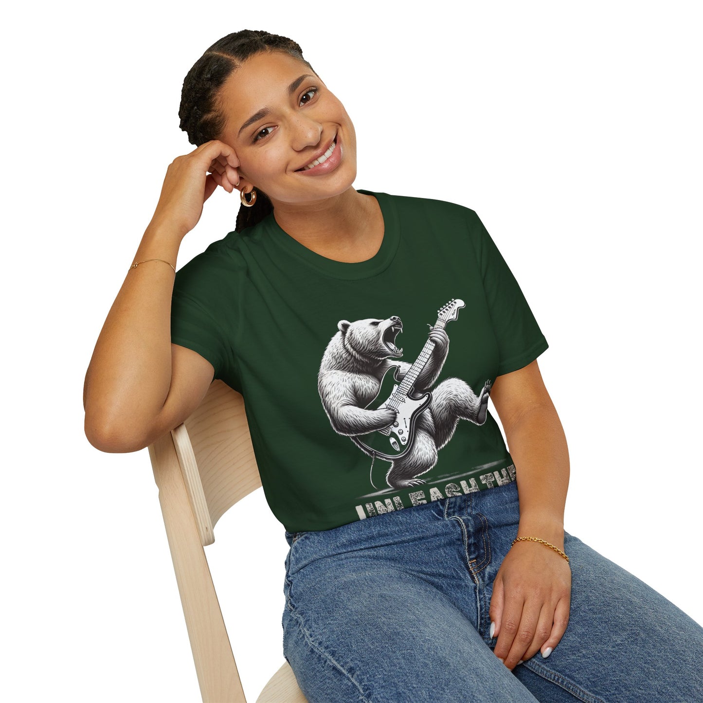 Graphic Tee Unleash the Inner Beast Grizzly Bear Rock Guitar T-Shirt