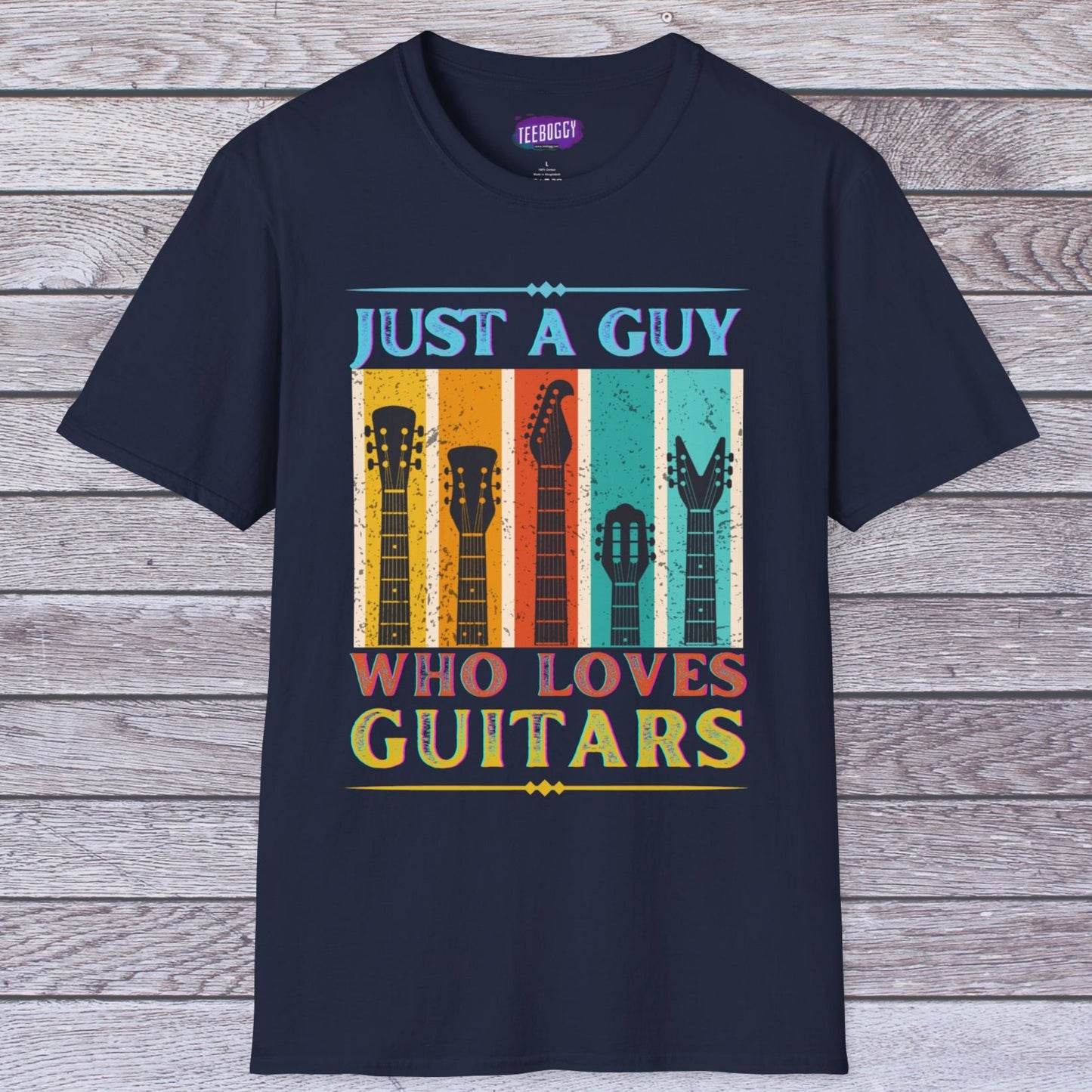 Guitar Headstocks Unisex T-Shirt - 'Just a Guy Who Loves Guitars'