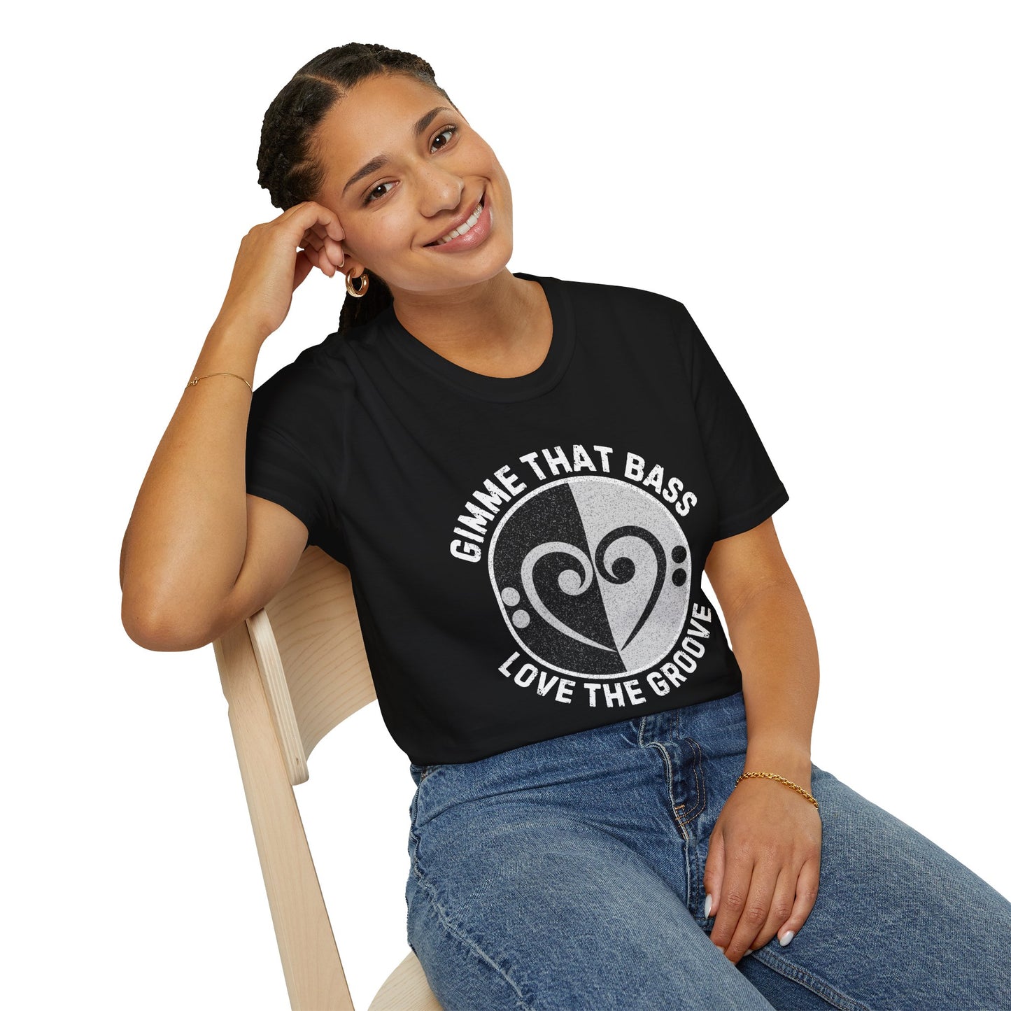 Bass Clef Heart Unisex T-Shirt - Feel the Bass, Love the Groove
