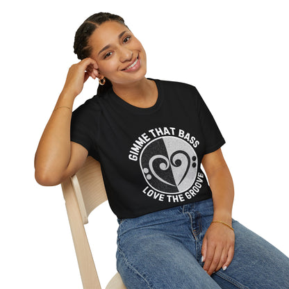 Bass Clef Heart Unisex T-Shirt - Feel the Bass, Love the Groove