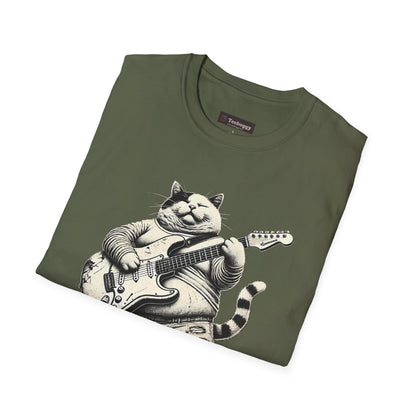 Funny Rocker Fat Cat T-Shirt – “Heavy Man… Just Heavy!”