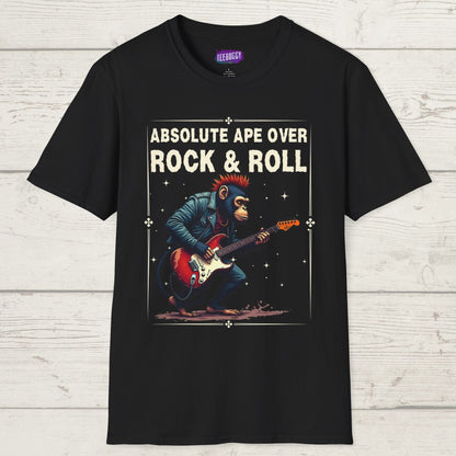 Funny Rocker Monkey Unisex T-Shirt - Absolute Ape Over Rock & Roll