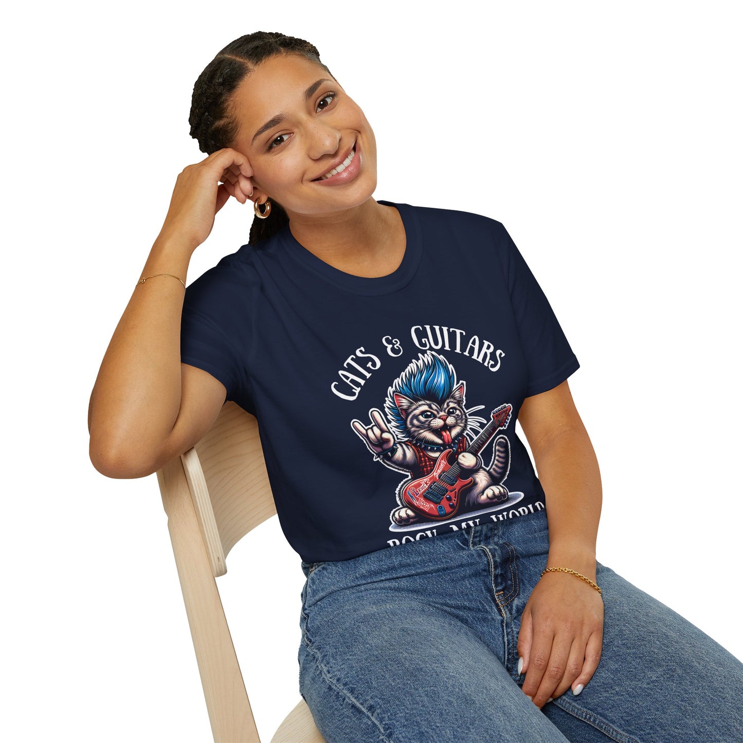 Cats & Guitars Rock My World, T-Shirt