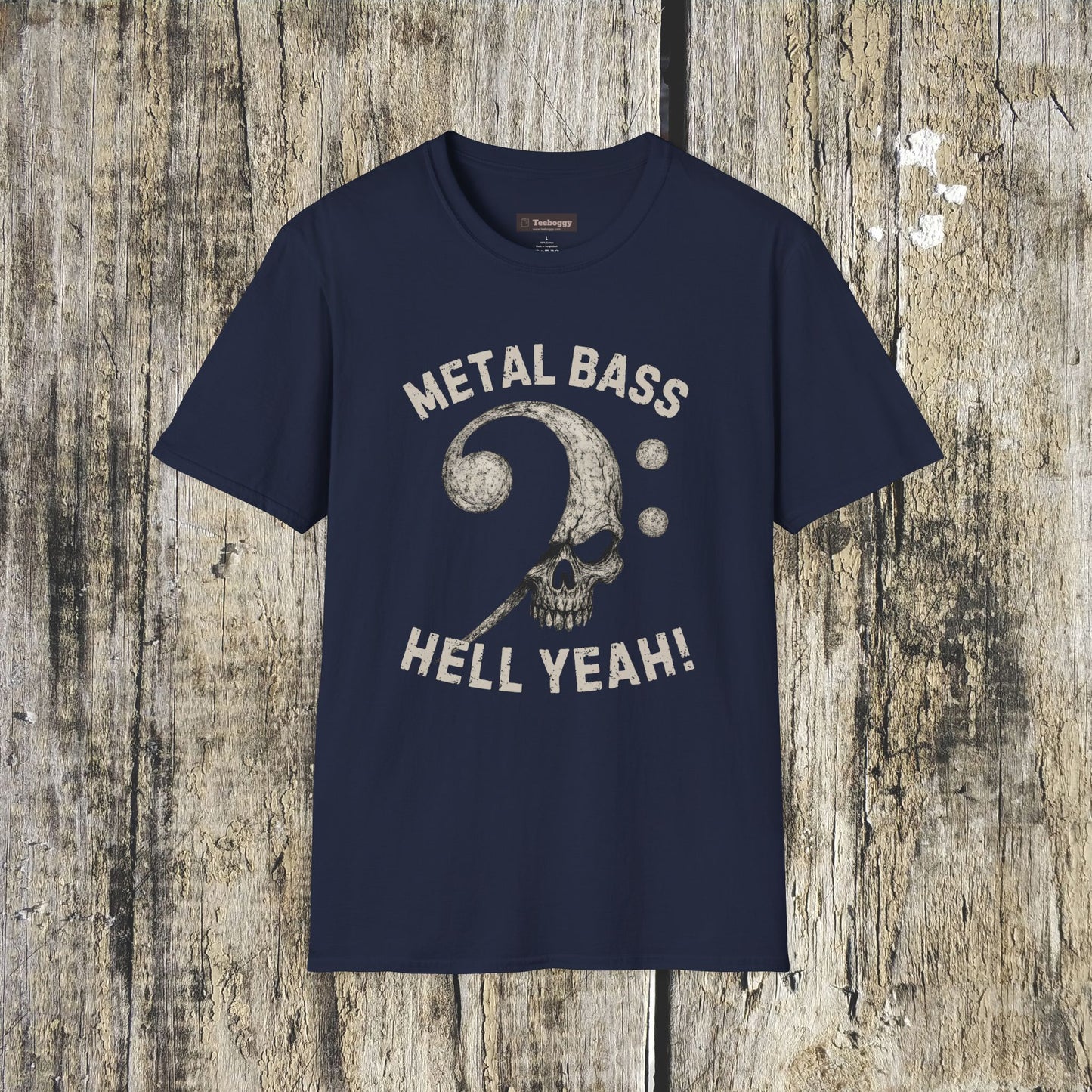 Metal Bass Skull T-Shirt — "Metal Bass, Hell Yeah!"