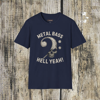 Metal Bass Skull T-Shirt — "Metal Bass, Hell Yeah!"