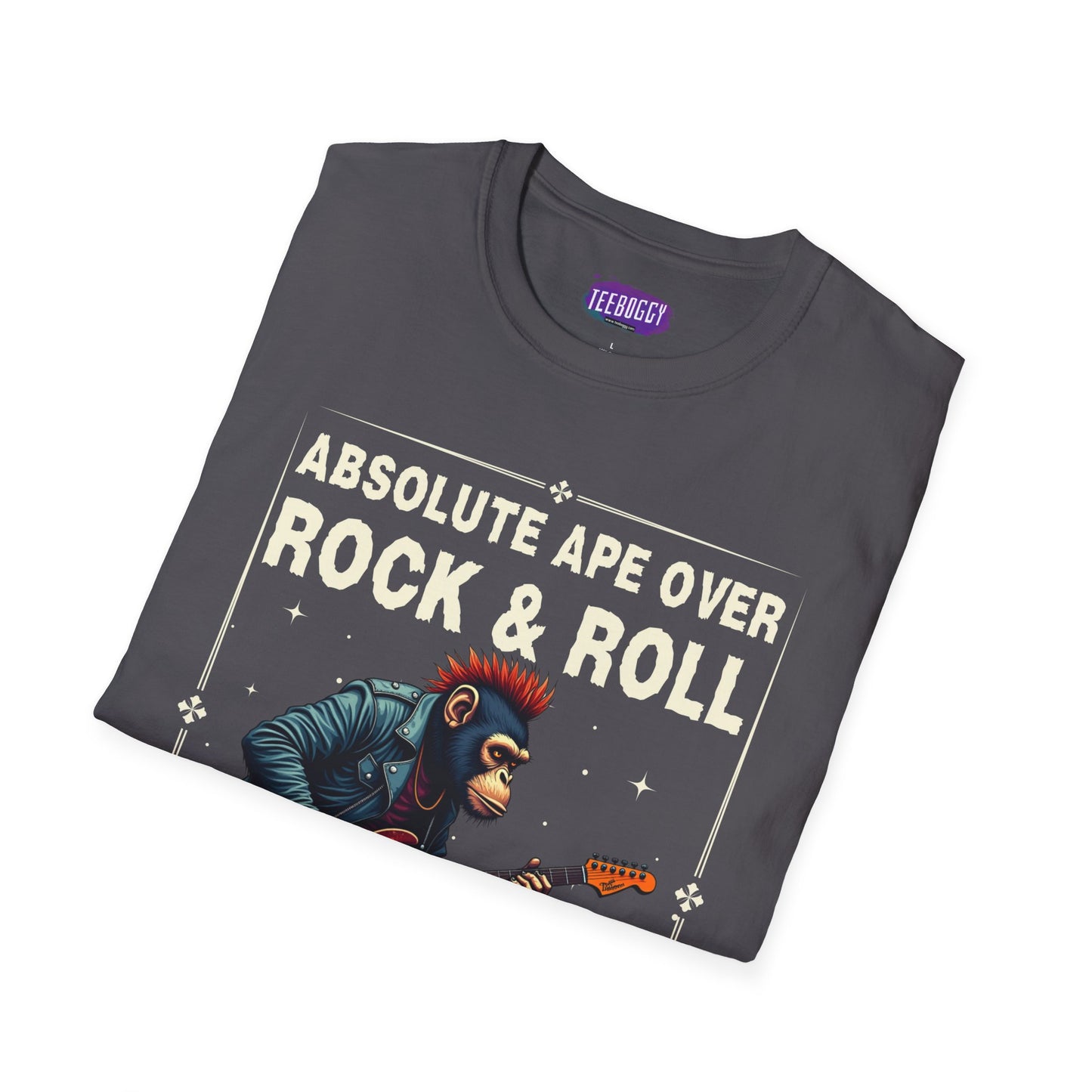 Funny Rocker Monkey Unisex T-Shirt - Absolute Ape Over Rock & Roll
