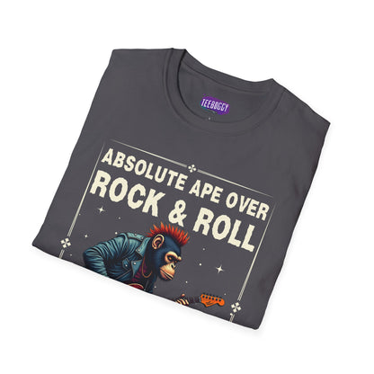 Funny Rocker Monkey Unisex T-Shirt - Absolute Ape Over Rock & Roll