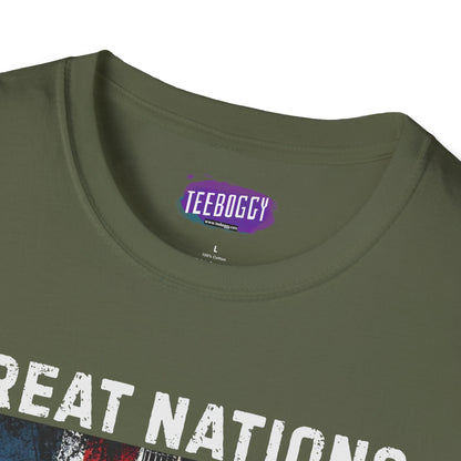 Graphic T-Shirt - UK & USA Flags - Great Nations Make Great Music