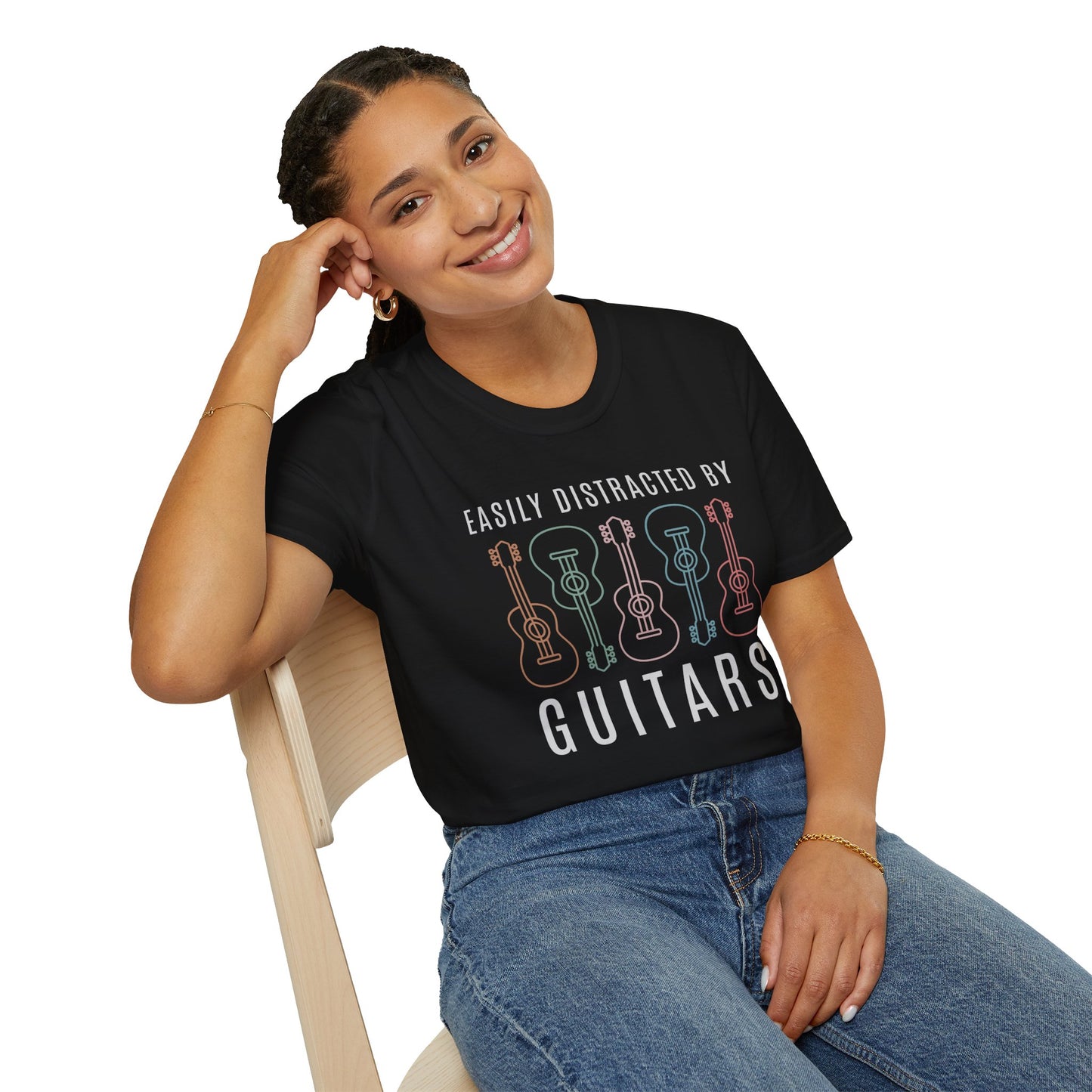 Easily Distracted By Guitars T-Shirt — Guitar Design for Guitar Lovers