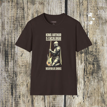King Arthur Guitar Tee — Excalibur Rock T-Shirt