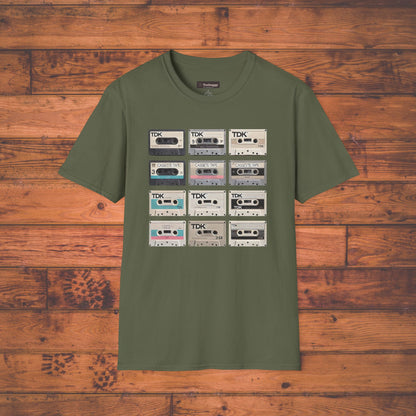 Cassette Tape Nostalgia T-Shirt — Vintage Audio Mix Design