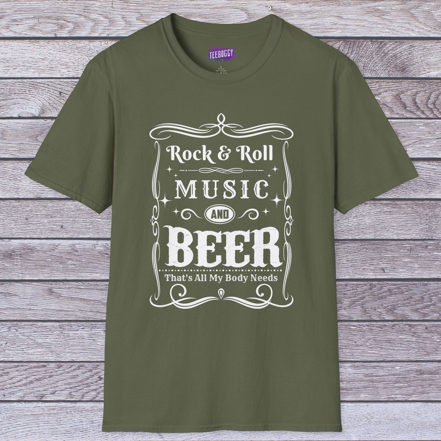 Rock & Roll Music Beer Softstyle T-Shirt