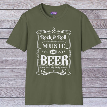 Rock & Roll Music Beer Softstyle T-Shirt