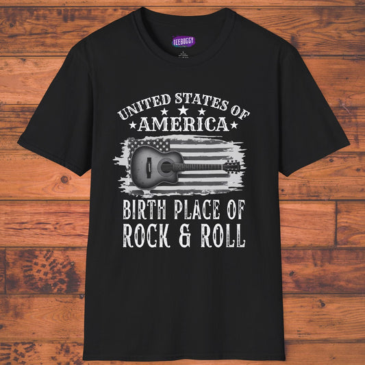 Graphic Tee USA Rock and Roll Acoustic Guitar T-Shirt