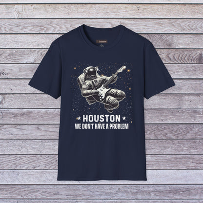 Astronaut Playing Guitar T-Shirt — "Houston, We Don't Have a Problem!"