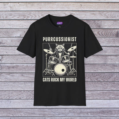 Cat Rocker T-Shirt - Purrcussionist