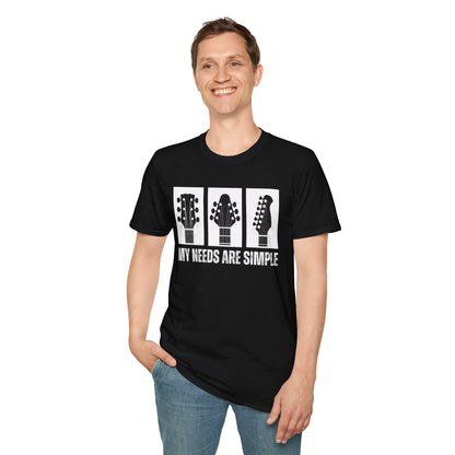 Guitar Headstocks T-Shirt - My Needs Are Simple