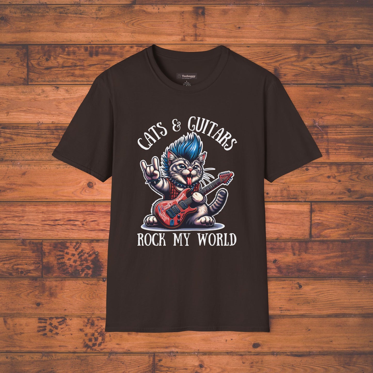 Cats & Guitars Rock My World, T-Shirt