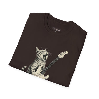 Cat Rocking-Out With Guitar, Hell Yeah!, T-Shirt.