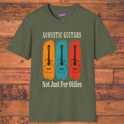 Funny Acoustic Guitars T-Shirt - Not Just For Oldies