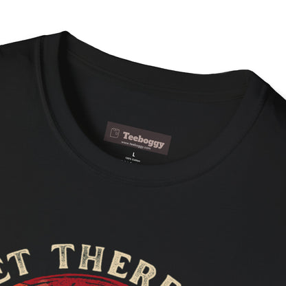 Rock & Roll Dinosaur T-Shirt — "Let There Be Rock and Roll" Guitar Dino Tee