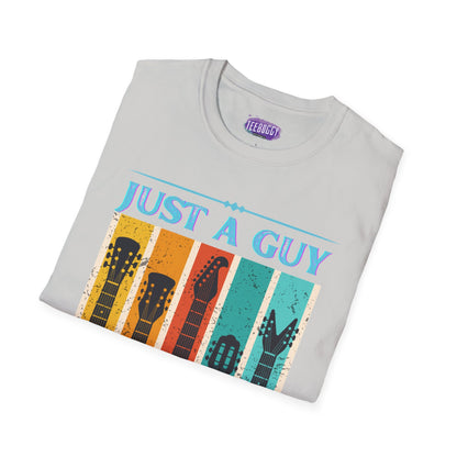 Guitar Headstocks Unisex T-Shirt - 'Just a Guy Who Loves Guitars'