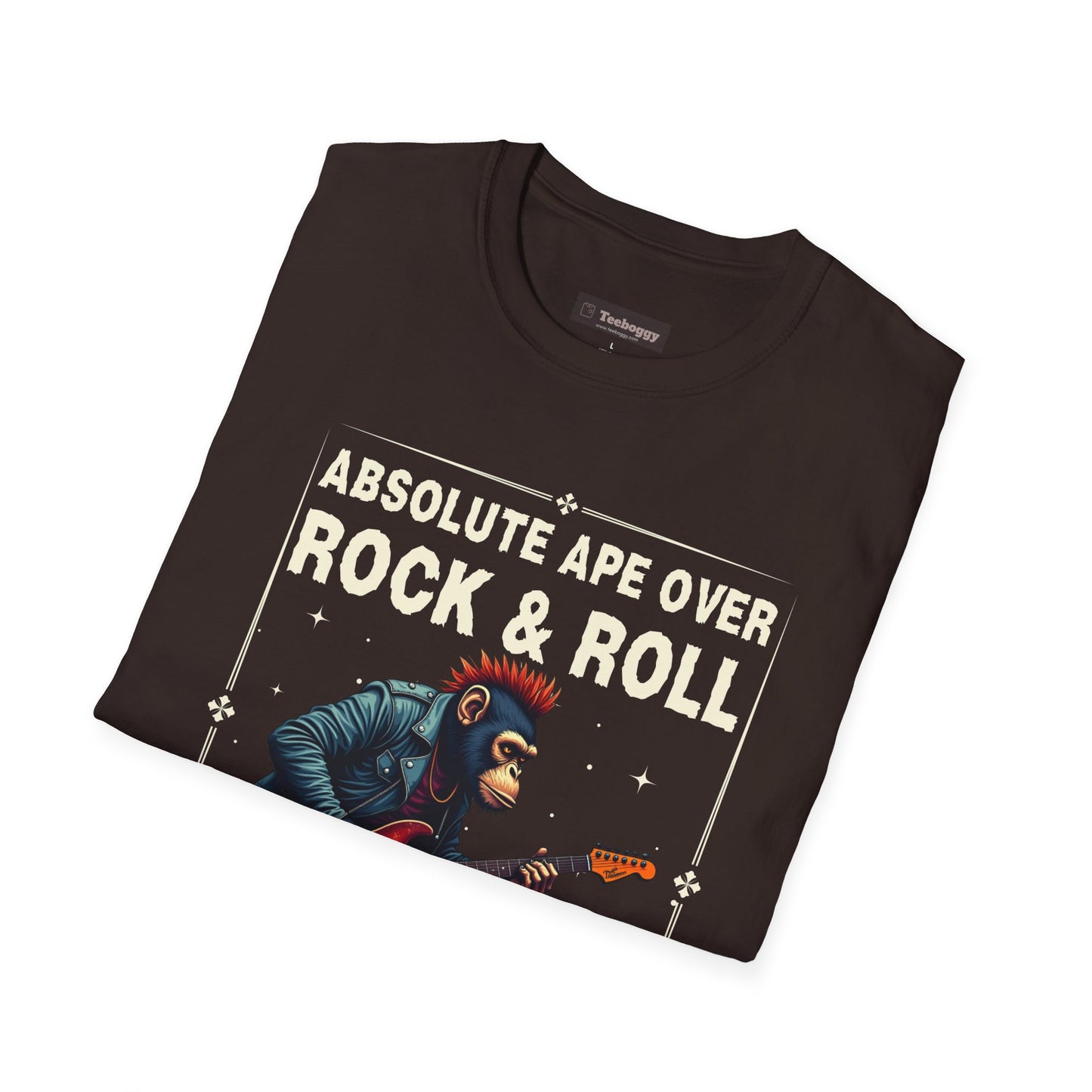 Rocker Chimp T-Shirt — "Absolute Ape, Over Rock and Roll"