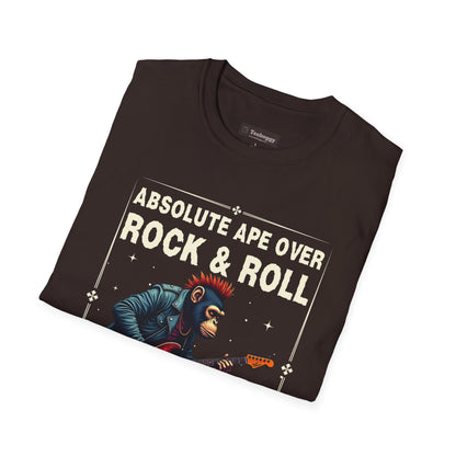 Rocker Chimp T-Shirt — "Absolute Ape, Over Rock and Roll"