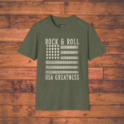 Rock & Roll USA Greatness T-Shirt — USA Flag Design