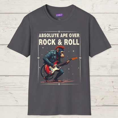 Funny Rocker Monkey Unisex T-Shirt - Absolute Ape Over Rock & Roll