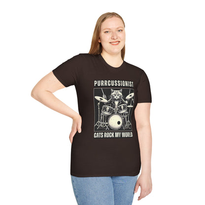 Purrcussionist Cat Drummer T-Shirt — Cats Rock My World