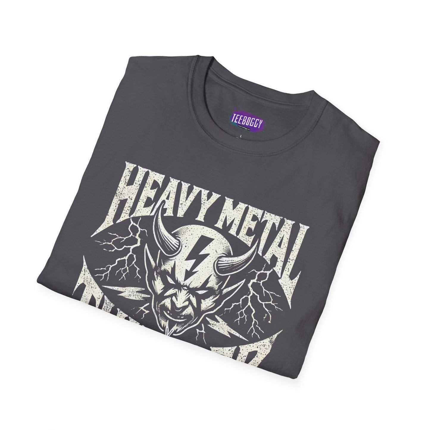 Heavy Metal T-Shirt with Devil's Horns & Thunder Bolt Design