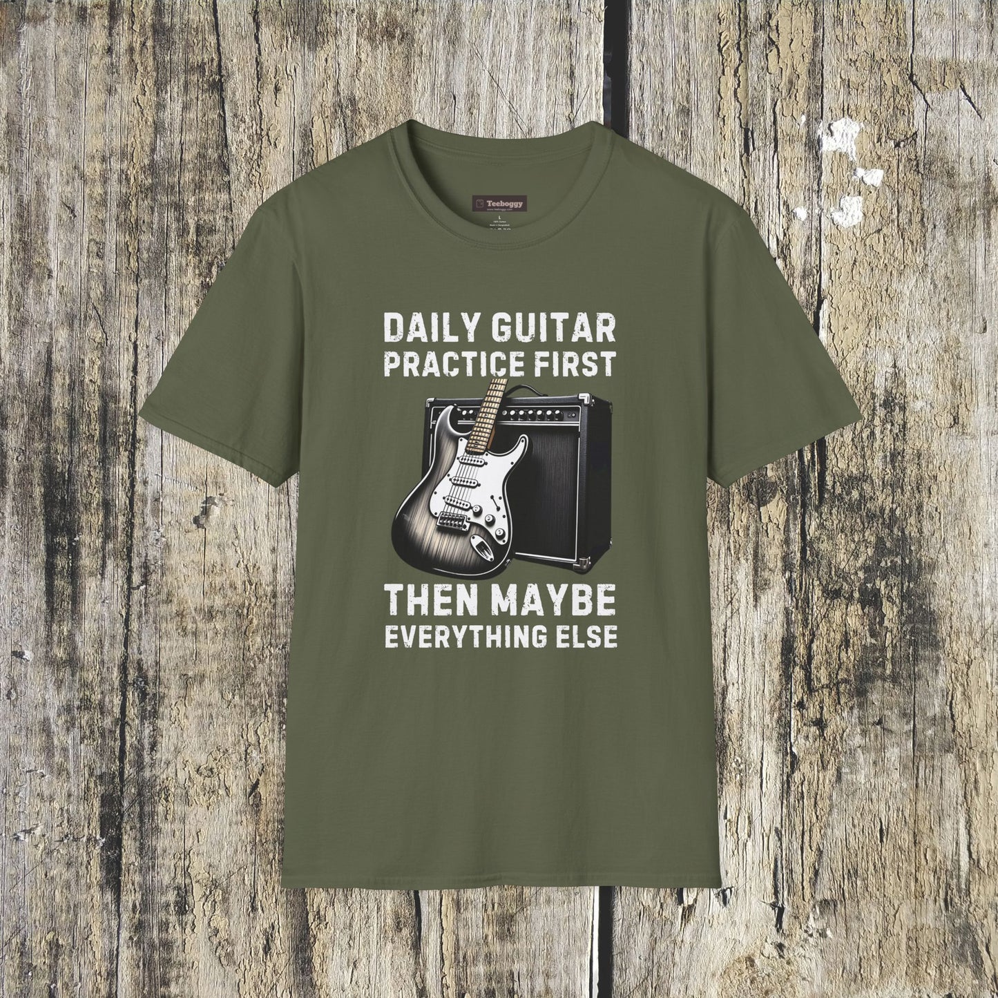 Daily Guitar Practice First T-Shirt — Rock Guitar & Amp Design