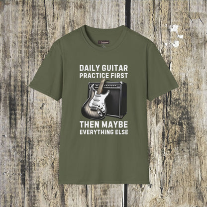 Daily Guitar Practice First T-Shirt — Rock Guitar & Amp Design