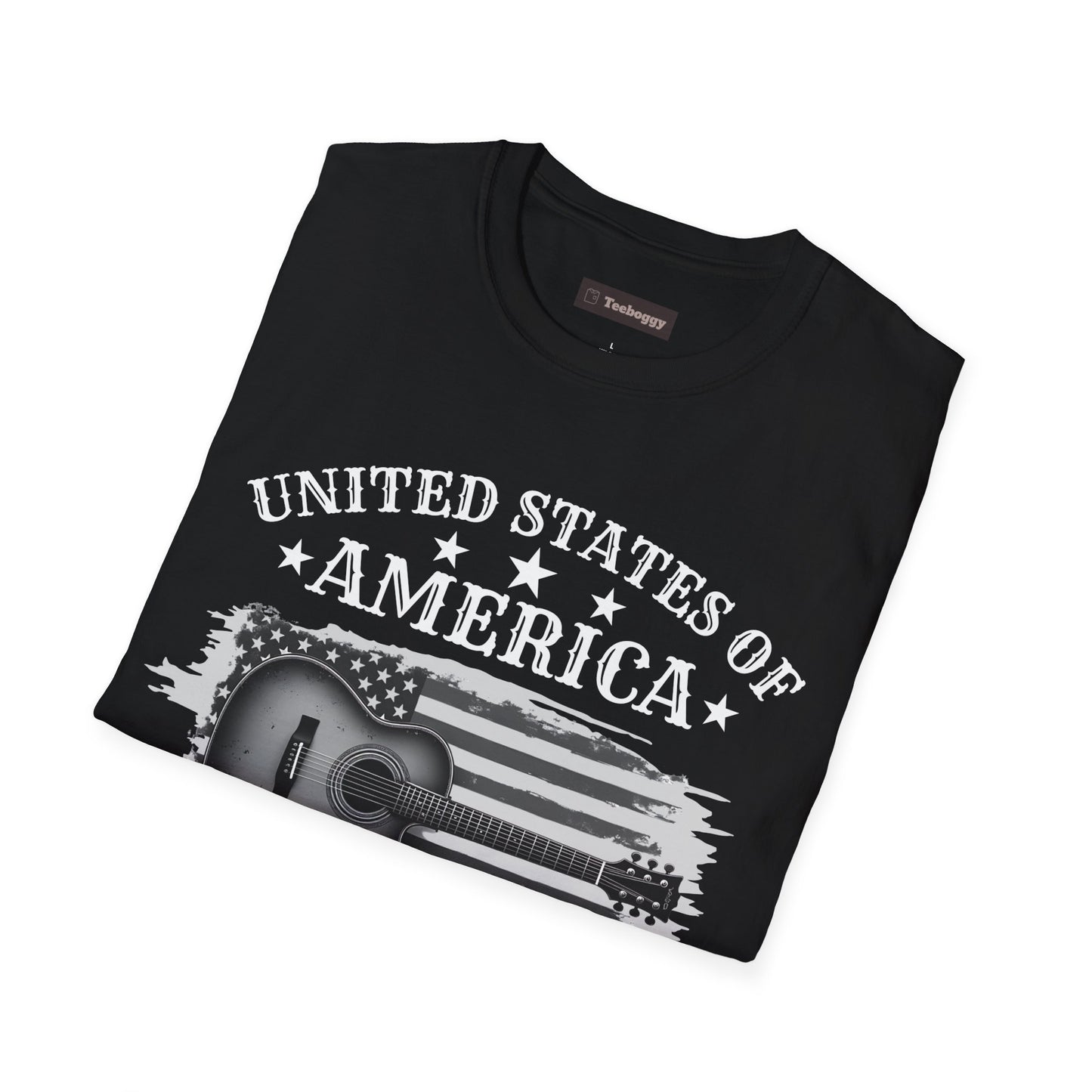 Graphic Tee USA Rock and Roll Acoustic Guitar T-Shirt