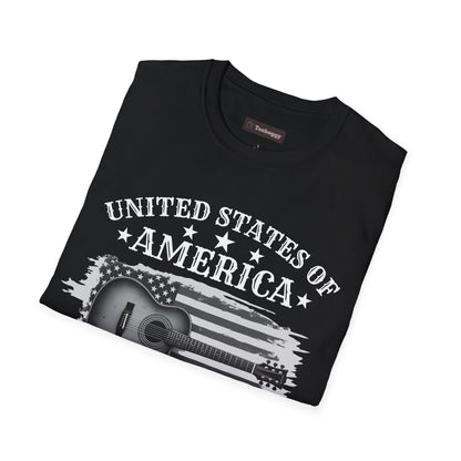 Graphic Tee USA Rock and Roll Acoustic Guitar T-Shirt