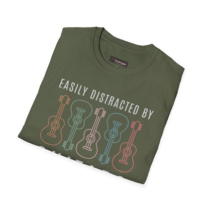 Easily Distracted By Guitars T-Shirt — Guitar Design for Guitar Lovers