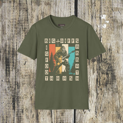 Bigfoot Guitar Graphic T-Shirt — Heavy Metal Wilderness Band Tee
