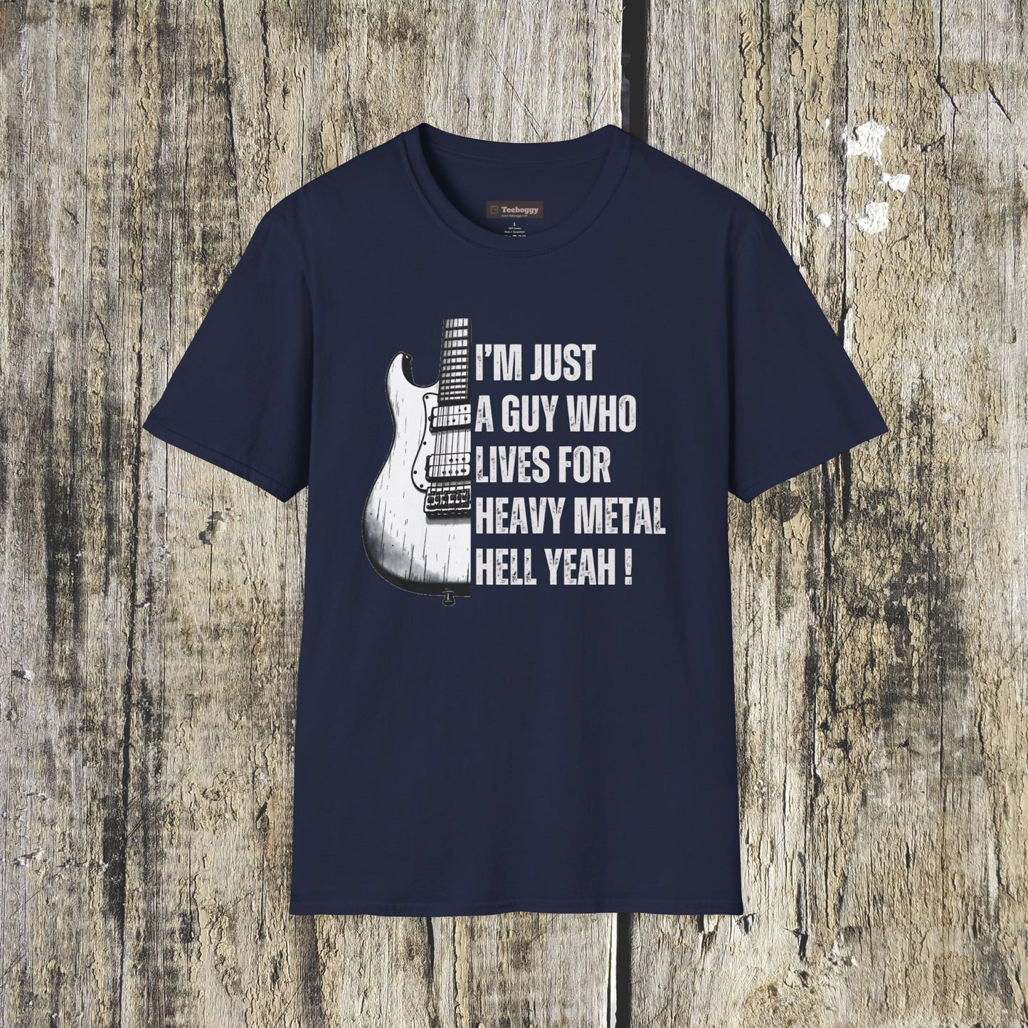 I'm Just A Guy Who Lives For Heavy Metal T-Shirt — Rock Guitar Graphic Tee