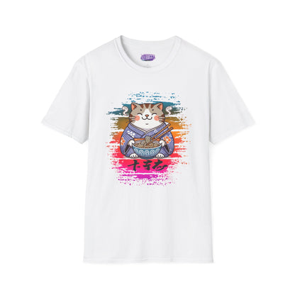 Cat Kimono T-Shirt with Love & Peace Japanese Calligraphy