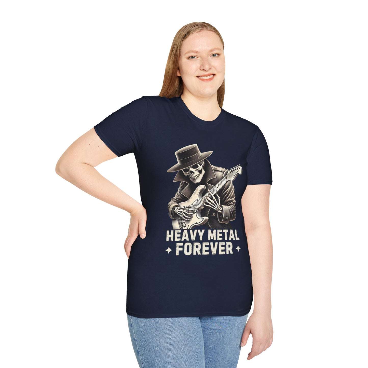 Skeleton Guitarist T-Shirt - Heavy Metal Forever