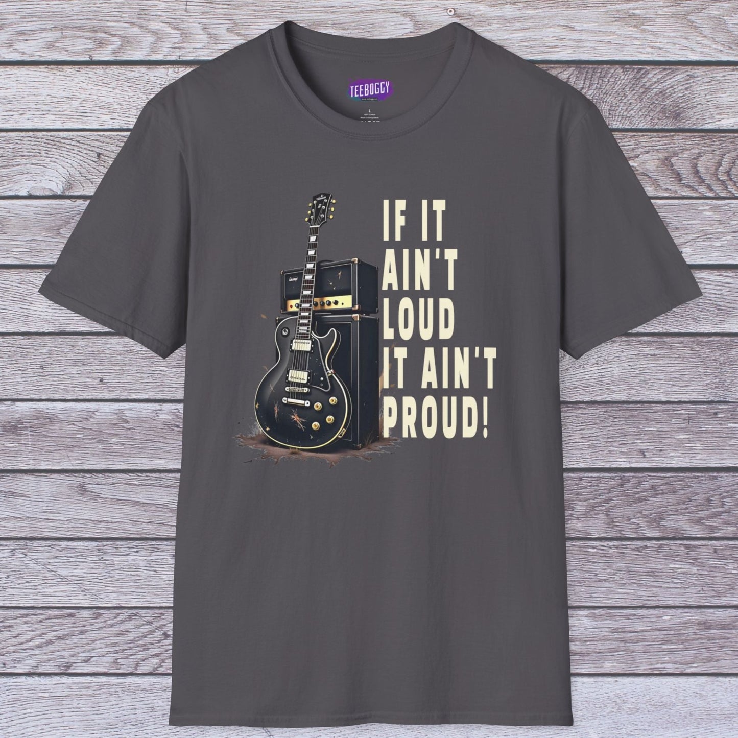 Guitar Amp Image and Slogan Unisex Softstyle T-Shirt