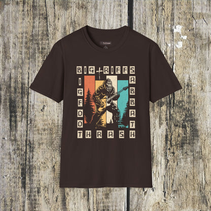Bigfoot Guitar Graphic T-Shirt — Heavy Metal Wilderness Band Tee