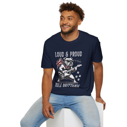 British Bulldog Rock T-Shirt — "Loud & Proud, Rule Brittania"