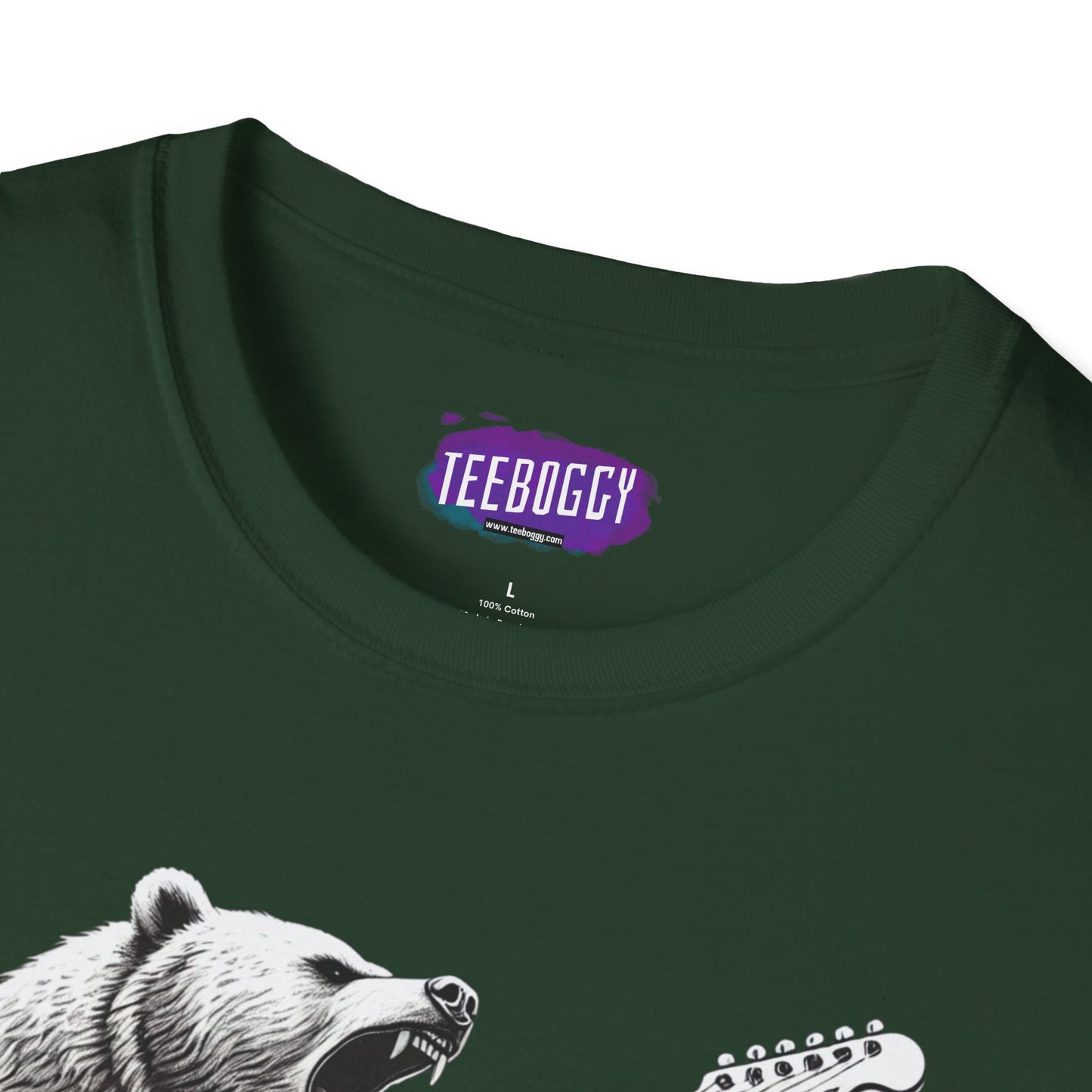 Graphic Tee Unleash the Inner Beast Grizzly Bear Rock Guitar T-Shirt