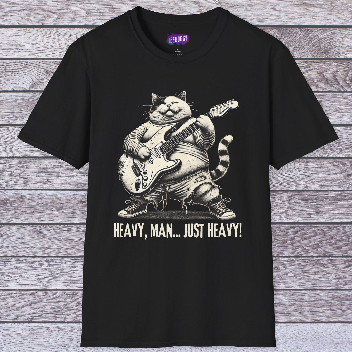 Cat Guitar Unisex T-Shirt - Heavy, Man... Just Heavy!