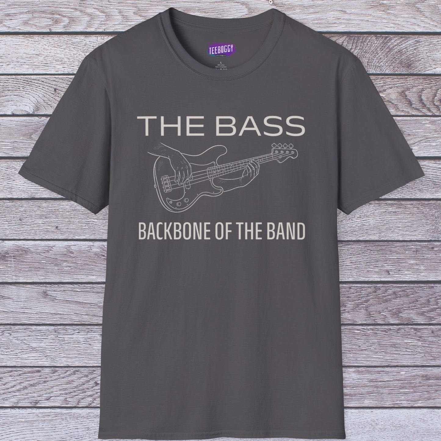 Bass Guitar T-Shirt - The Bass, Backbone of the Band Design