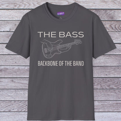 Bass Guitar T-Shirt - The Bass, Backbone of the Band Design