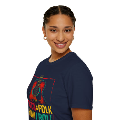 Rock & Folk How I Roll T-Shirt — Acoustic Guitar Music Tee