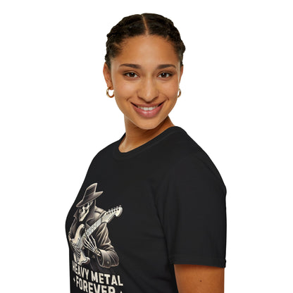 Heavy Metal Forever T-Shirt — Skeleton Rocker Guitar Tee